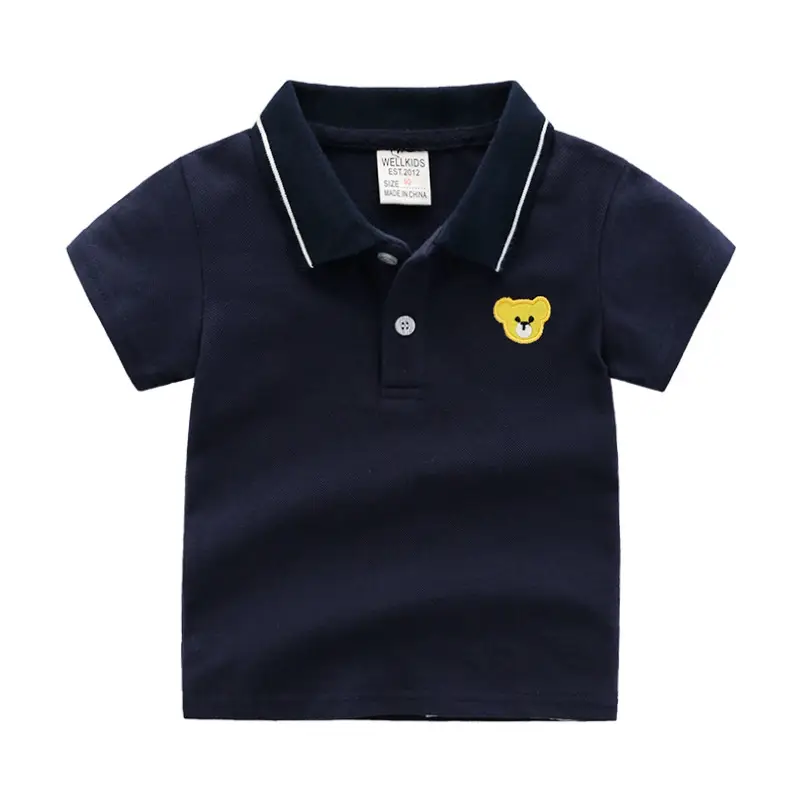 Light Blue Boys Polo Shirt with Cartoon Print 2026
