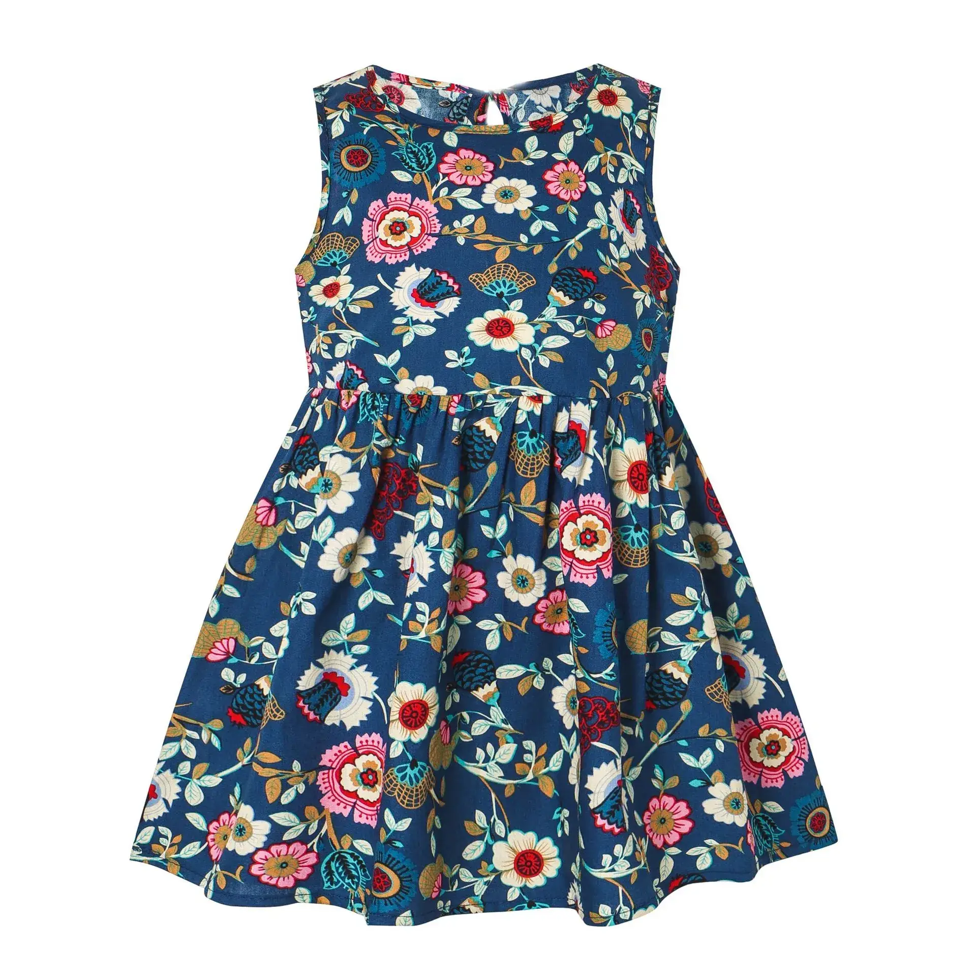 2025 Summer Girls Cotton Sleeveless Dress Cherry Print - Image 14