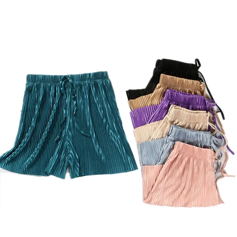 Women Ice Silk Pleated Shorts Summer New Style - Image 7
