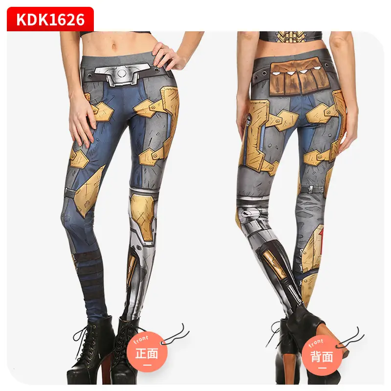 Hip-Lifting Mechanical Print Slim Fit Leggings Women