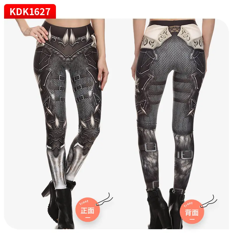 Hip-Lifting Mechanical Print Slim Fit Leggings Women
