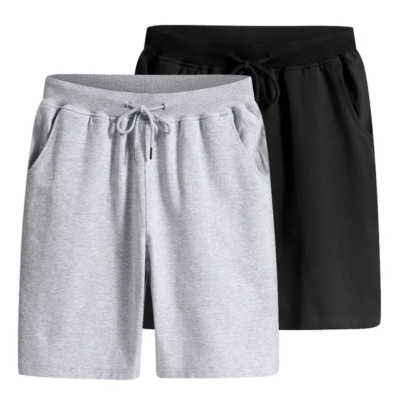 Men's Grey & Black Knitted Sports Shorts Large