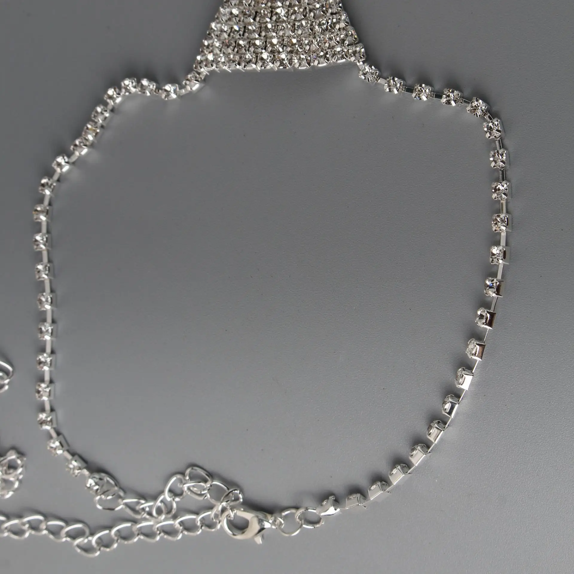 Full Diamond Rhinestone Necktie Necklace for Men Women — feature 4