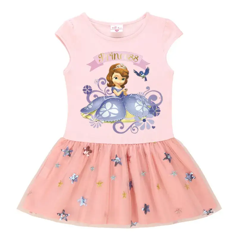 Sofia Princess Purple Gauze Skirt Dress for Girls - Image 7