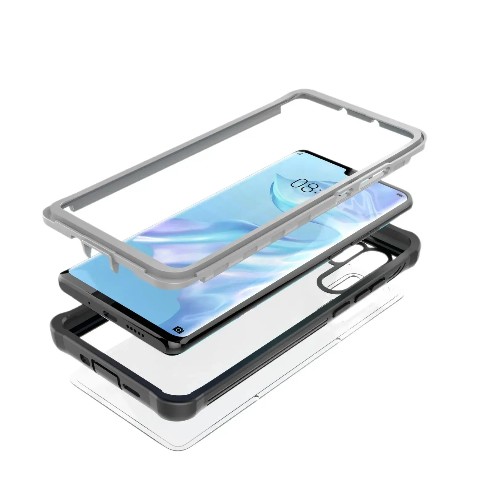 Three-In-One Shockproof Phone Case Transparent Huawei P30pro - Image 6