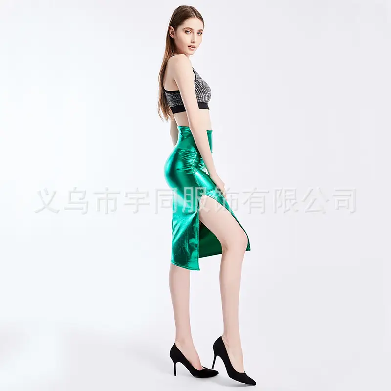 Black Split Skirt Hip Skirt Set for Women