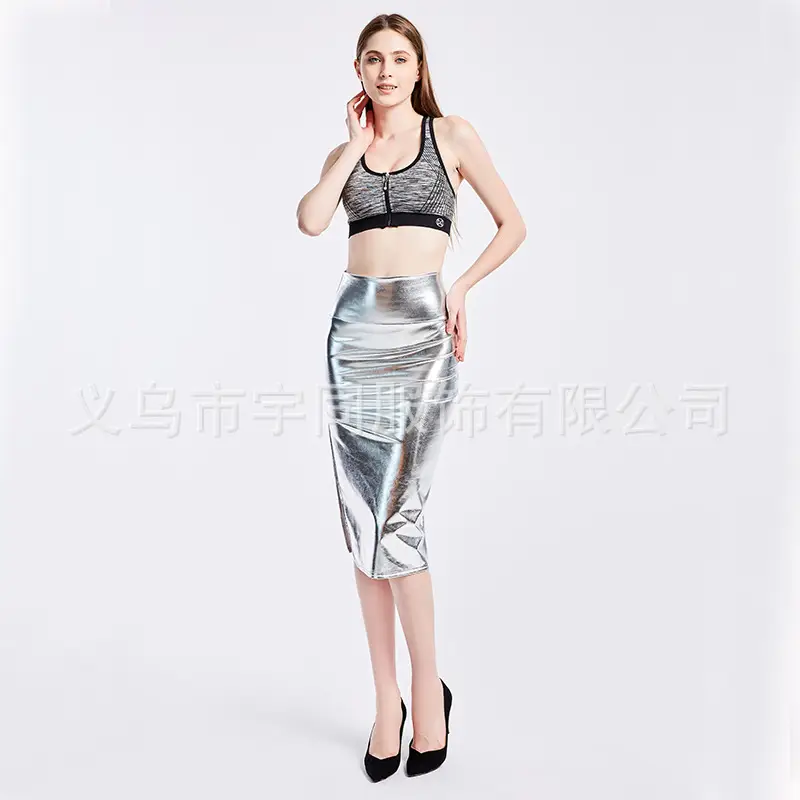 Black Split Skirt Hip Skirt Set for Women