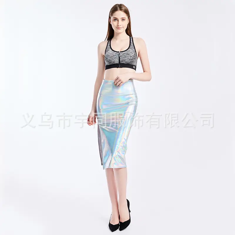 Black Split Skirt Hip Skirt Set for Women