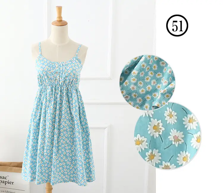 Japanese Single Mori Printed A-Line Dress Holiday Style Beach Skirt - Image 11
