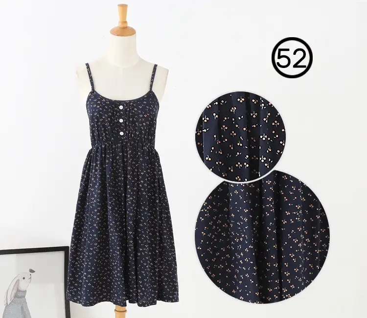 Japanese Single Mori Printed A-Line Dress Holiday Style Beach Skirt - Image 12