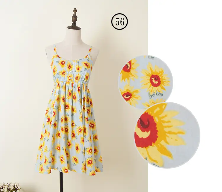 Japanese Single Mori Printed A-Line Dress Holiday Style Beach Skirt - Image 16