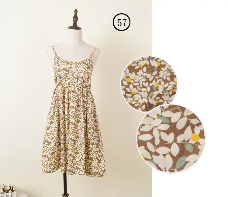 Japanese Single Mori Printed A-Line Dress Holiday Style Beach Skirt - Image 17