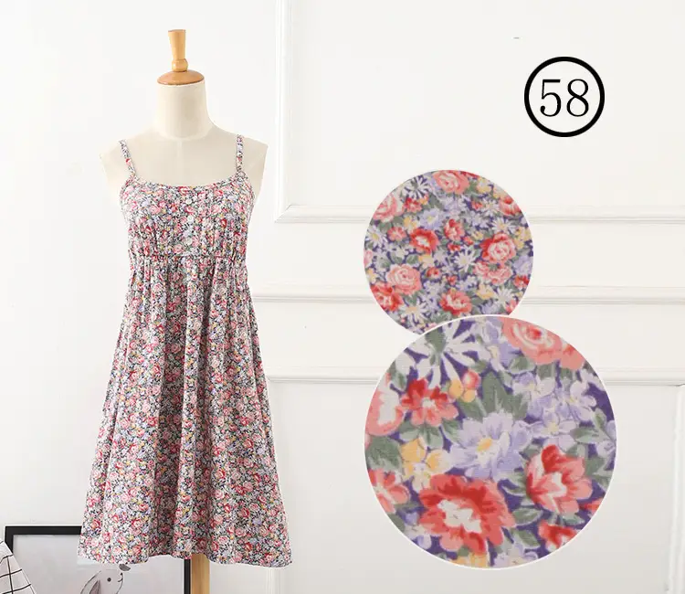 Japanese Single Mori Printed A-Line Dress Holiday Style Beach Skirt - Image 20