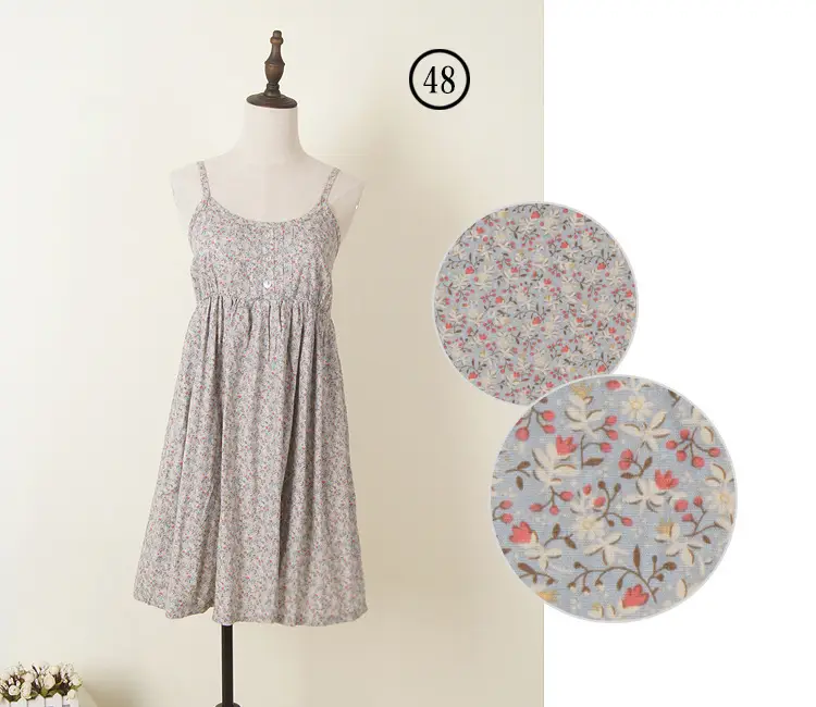 Japanese Single Mori Printed A-Line Dress Holiday Style Beach Skirt - Image 8