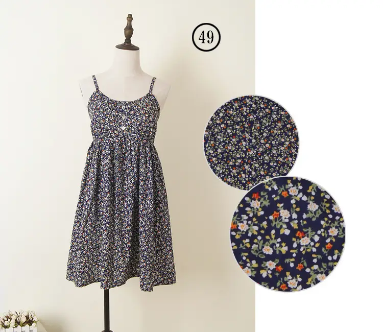 Japanese Single Mori Printed A-Line Dress Holiday Style Beach Skirt - Image 9