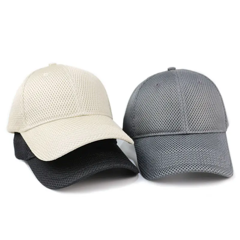 Men's Mesh Sun Hat Black Beige Adjustable - Image 7