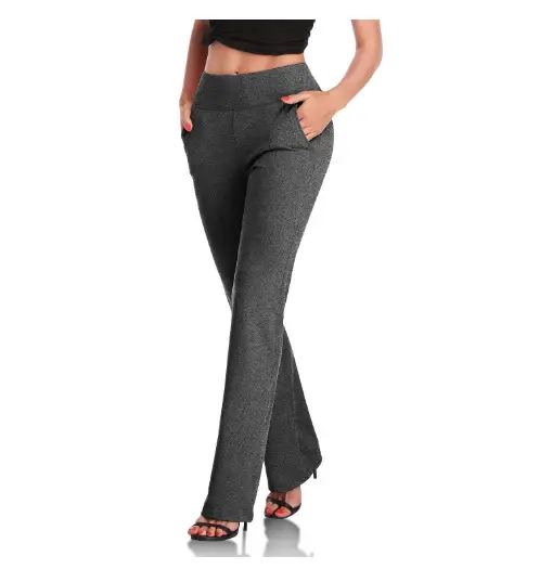 Women's Grey High Waist Yoga Pants Tummy Control — feature 14