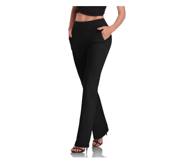 Women's Grey High Waist Yoga Pants Tummy Control — feature 15