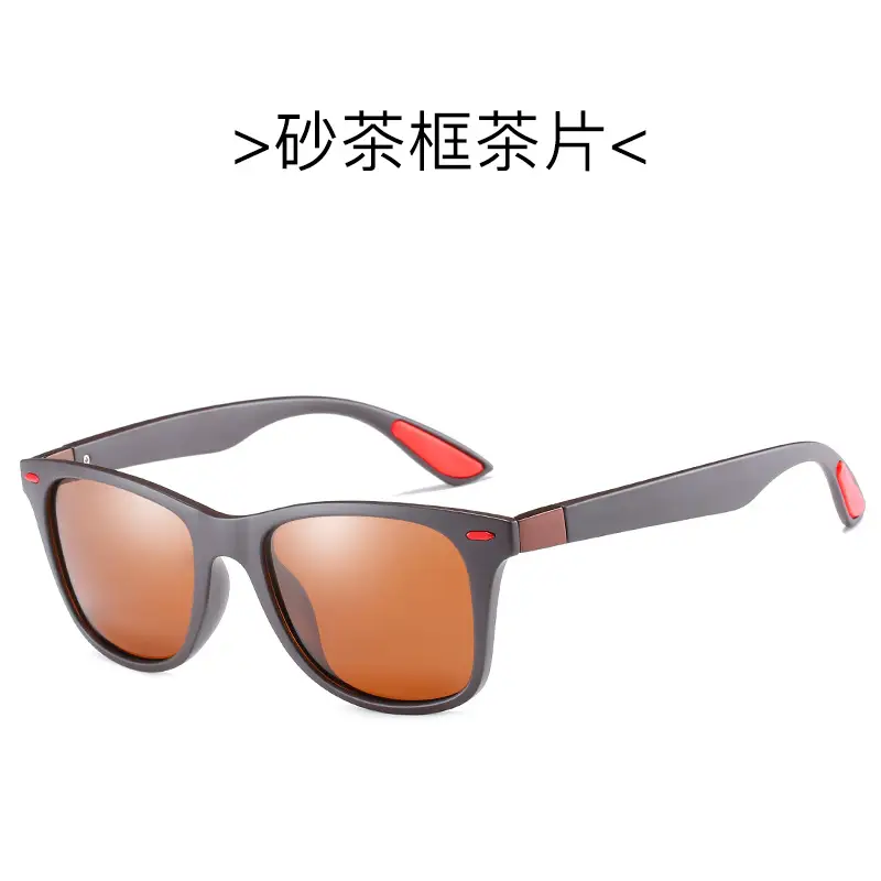 Men Women Polarized Sunglasses Red Water Silver Black Frame - Image 3