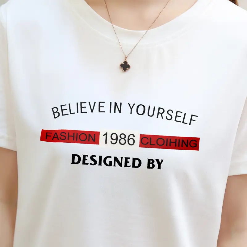 2025 Summer Korean Style Pink Letter Print T-Shirt for Women — feature 7