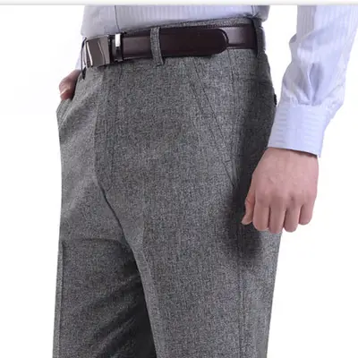 Men's Black Thin Summer Pants Middle-aged Loose Straight - Image 2