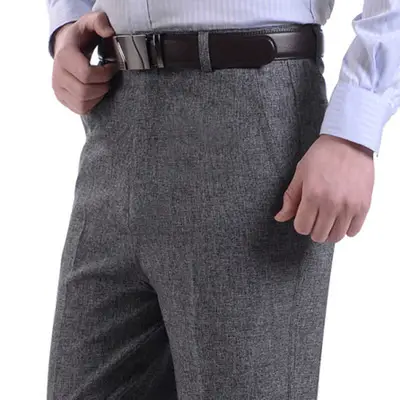 Men's Black Thin Summer Pants Middle-aged Loose Straight - Image 3