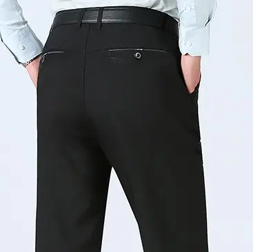 Men's Black Thin Summer Pants Middle-aged Loose Straight - Image 4