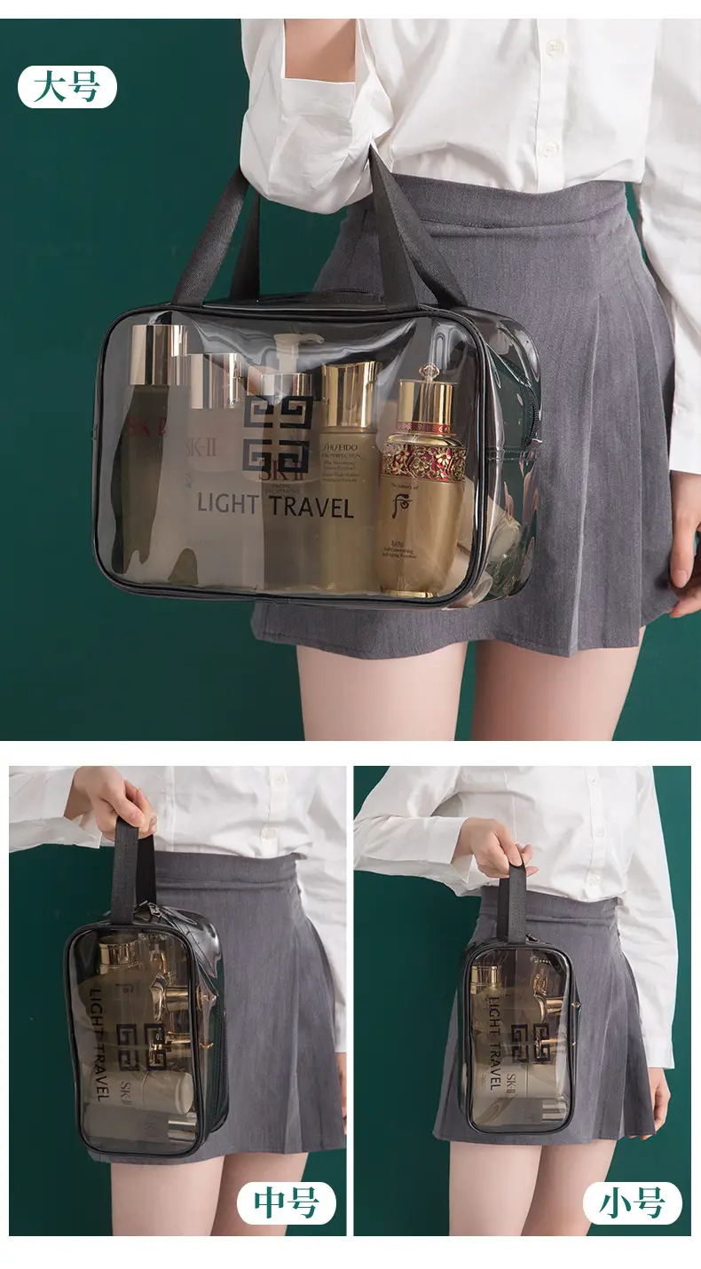 Transparent Travel Cosmetic Storage Bag Large Waterproof Pvc — feature 3