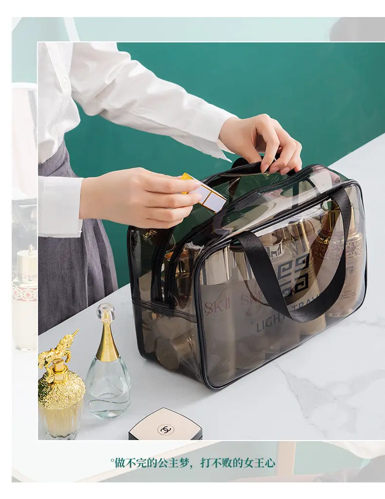 Transparent Travel Cosmetic Storage Bag Large Waterproof Pvc — feature 4