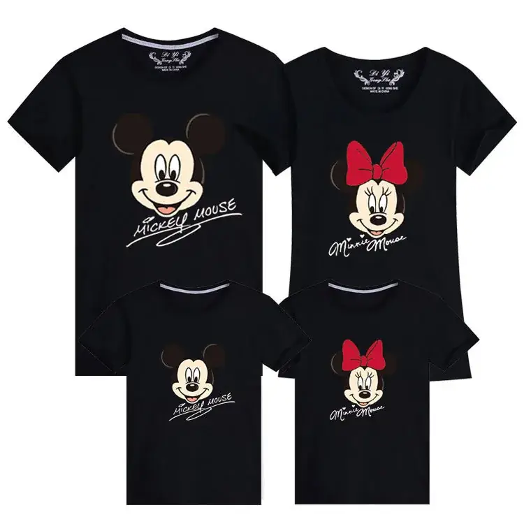 Minnie Mouse Cotton Couple T-Shirt Set Grey - Image 4