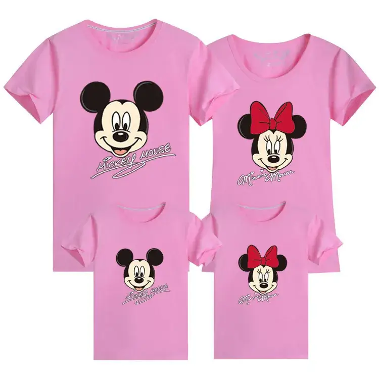 Minnie Mouse Cotton Couple T-Shirt Set Grey - Image 5