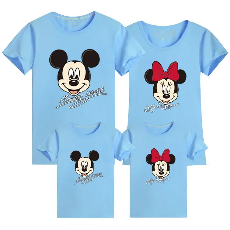 Minnie Mouse Cotton Couple T-Shirt Set Grey - Image 7