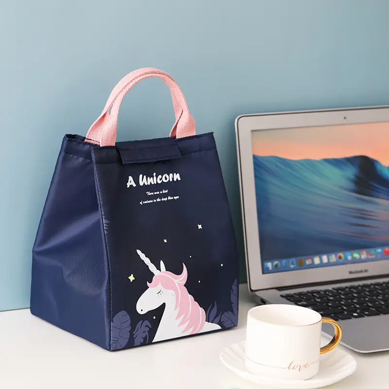 Pink Unicorn Lunch Bag New Nordic Style Student Office Portable - Image 6