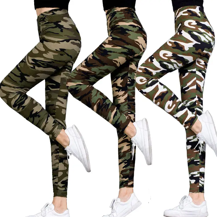 New Women's Camouflage Leggings 9-Point Elastic Fit - Image 13