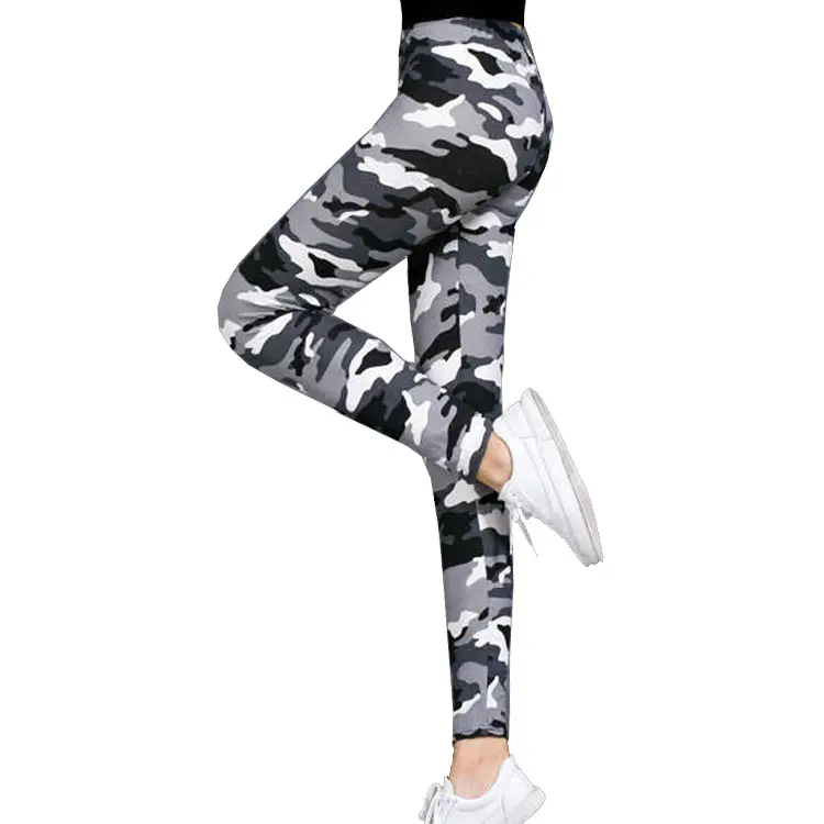 New Women's Camouflage Leggings 9-Point Elastic Fit - Image 14