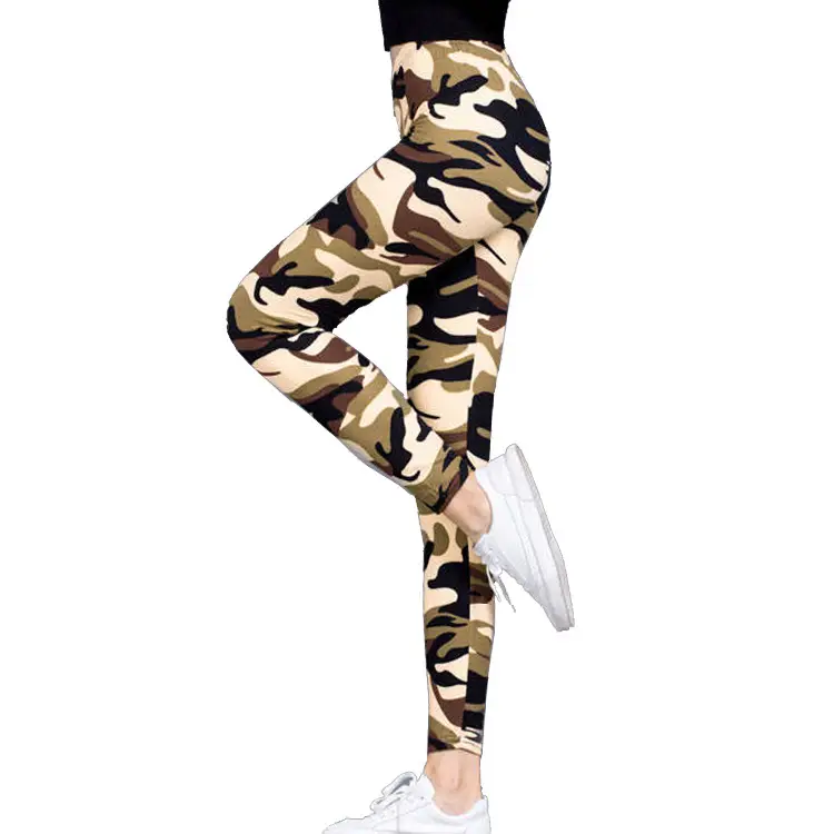 New Women's Camouflage Leggings 9-Point Elastic Fit - Image 16