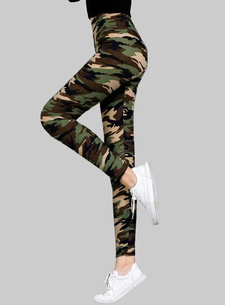 New Women's Camouflage Leggings 9-Point Elastic Fit - Image 10