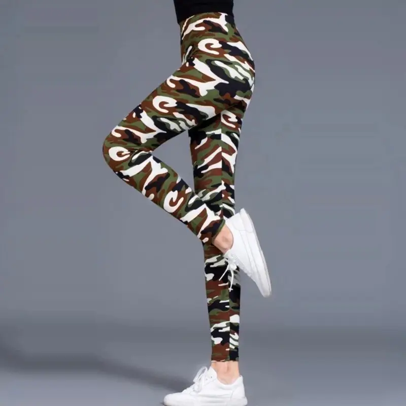 New Women's Camouflage Leggings 9-Point Elastic Fit - Image 11