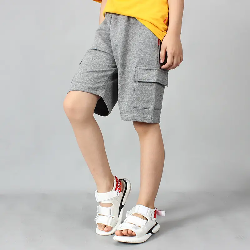 Children's Gray Cargo Shorts Large Summer Pants - Image 3