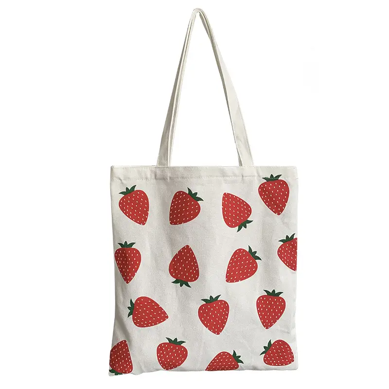 Strawberry Printed Canvas Shoulder Bag Small - Image 6