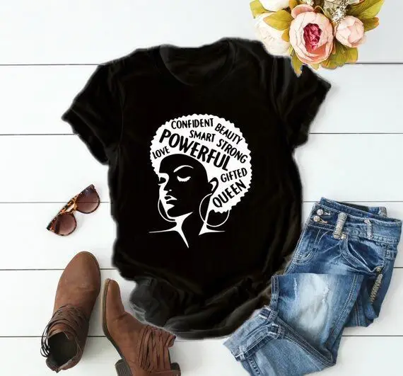 Confident Beauty T-Shirt with Smart Letter Design Grey - Image 2