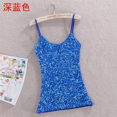 Purple Sequin Halter Vest Women's Top — feature 12