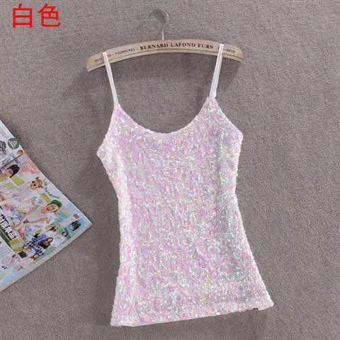 Purple Sequin Halter Vest Women's Top — feature 8