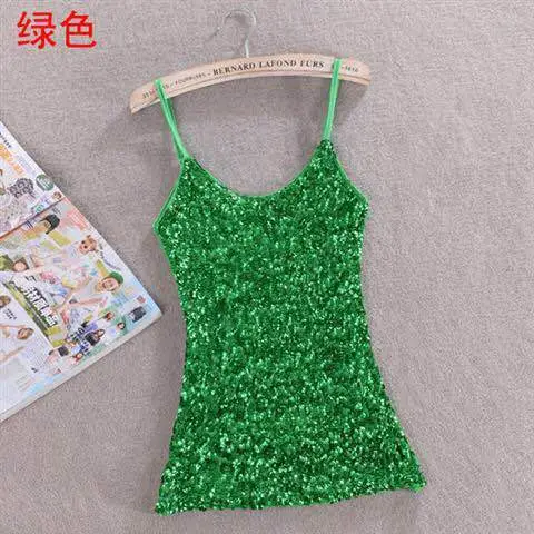 Purple Sequin Halter Vest Women's Top