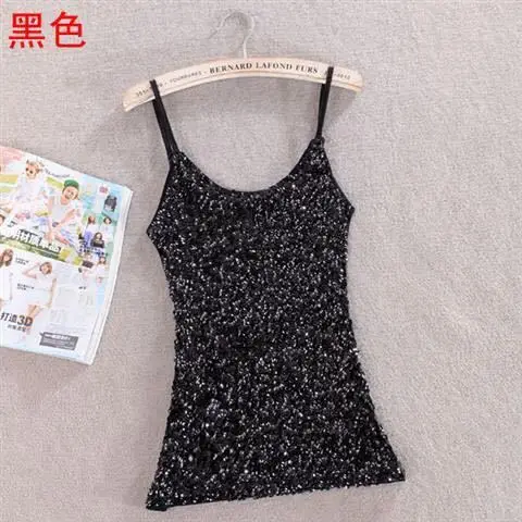 Purple Sequin Halter Vest Women's Top