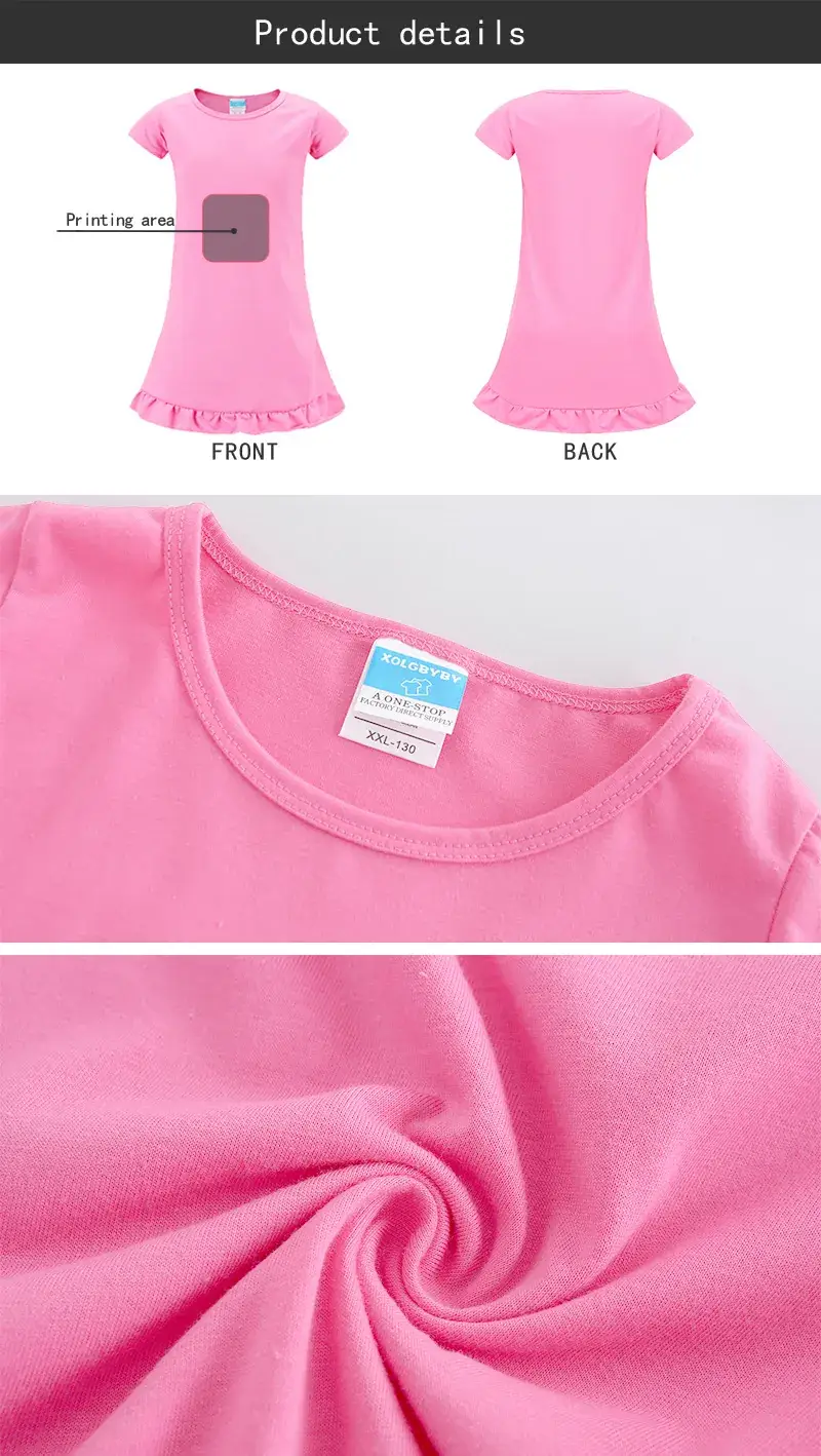 Children's Pink Ruffled Skirt T-Shirt OC1210 — feature 7