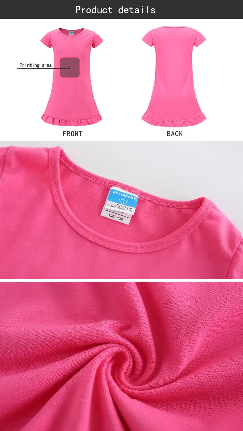 Children's Pink Ruffled Skirt T-Shirt OC1210 — feature 9