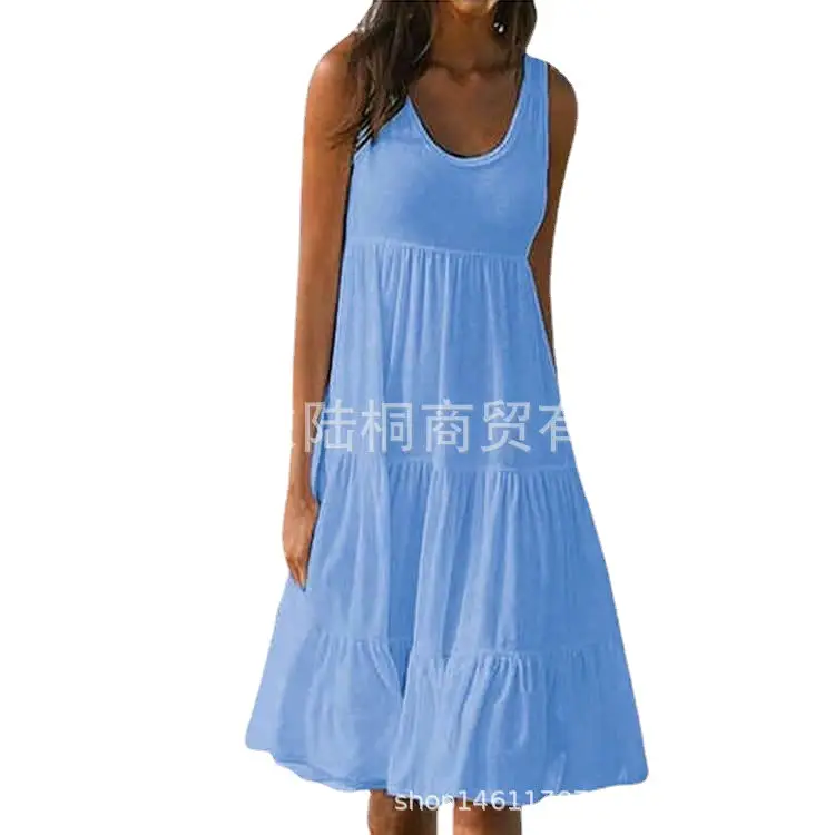 Black Sleeveless Round Neck Swing Dress Large - Image 12