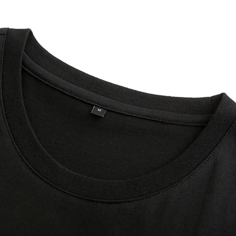 Black Unisex Cotton T-Shirt Round Neck Short Sleeve - Image 2