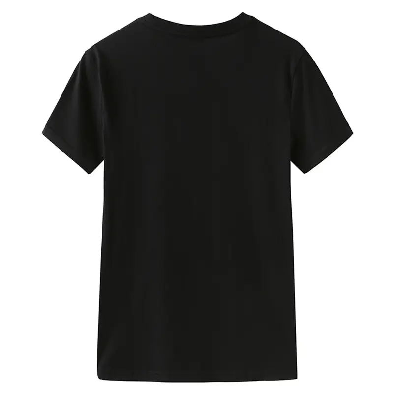 Black Unisex Cotton T-Shirt Round Neck Short Sleeve - Image 5